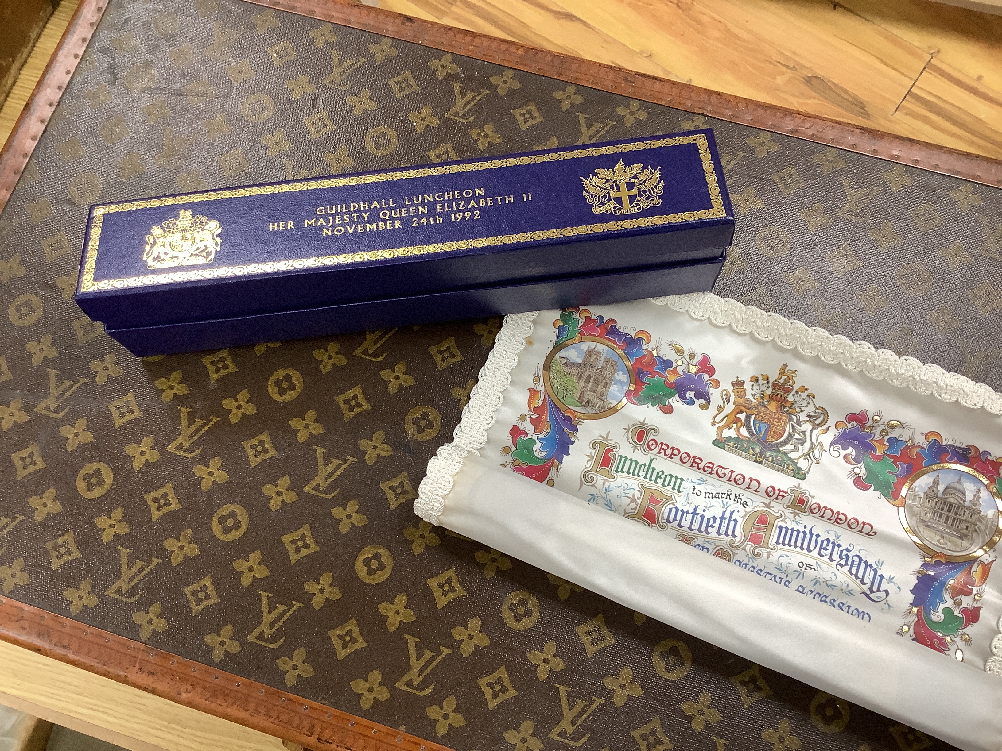 A QEII Guildhall commemorative luncheon scroll, November 24, 1992